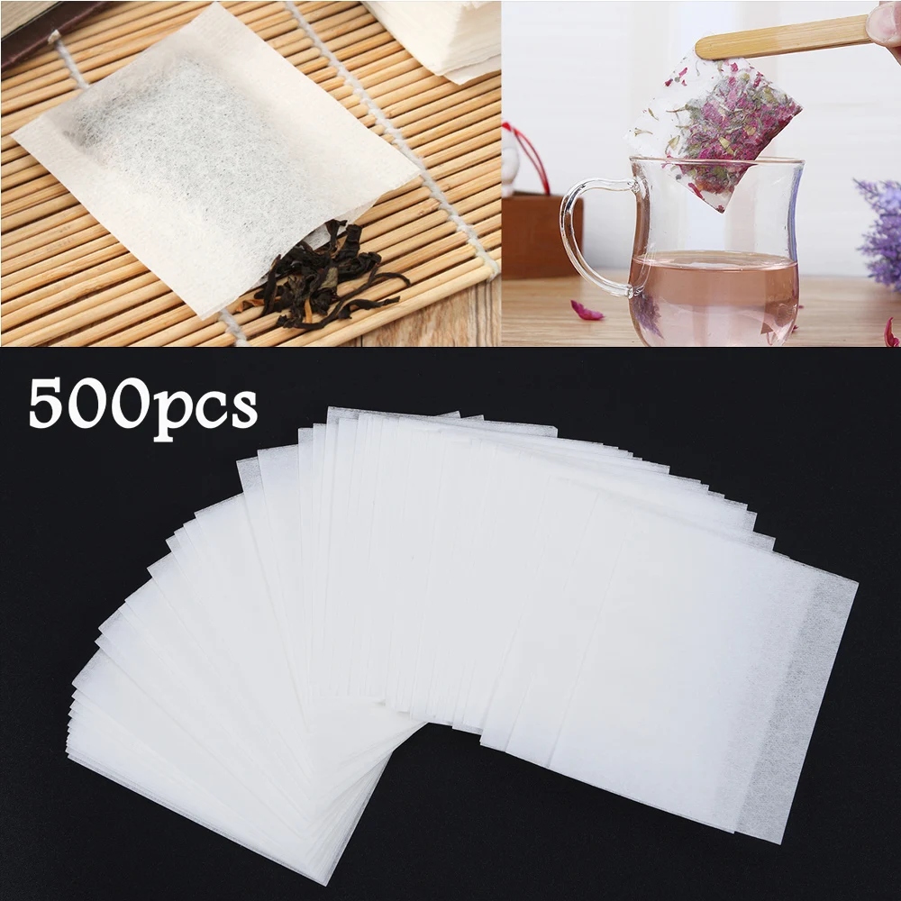 Hot New Top 2018 Empty Teabags White Brewing Resistant Non-Woven Fabric Herb Loose Tea 5.5x6.2cm 500Pcs Pepper