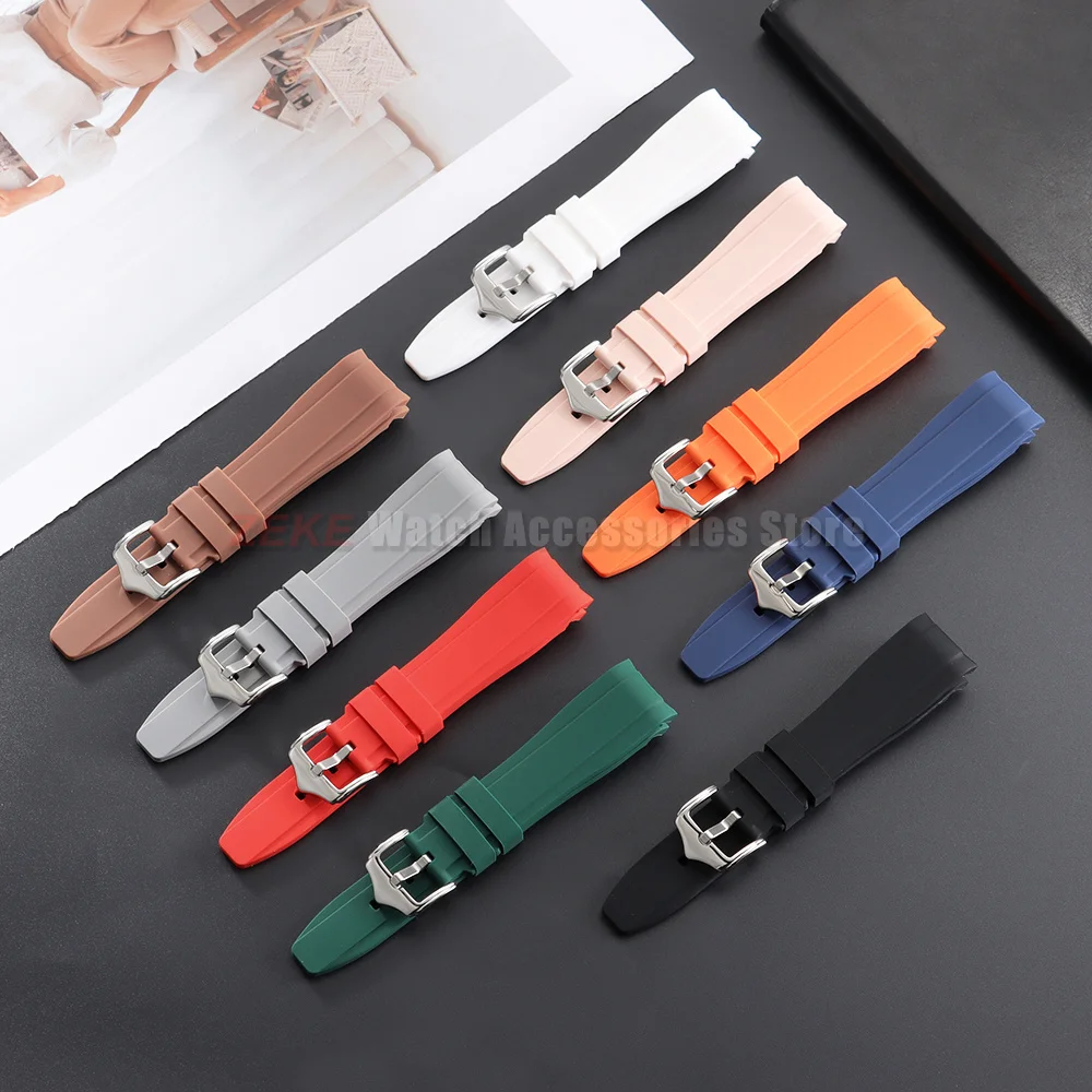 20mm 22mm Gummiarmband für Rolex Gebogenes Silikon-Uhrenarmband für Swatch Universelles Sportliches Wasserdichtes Armband für Männer und Frauen – Detail 9