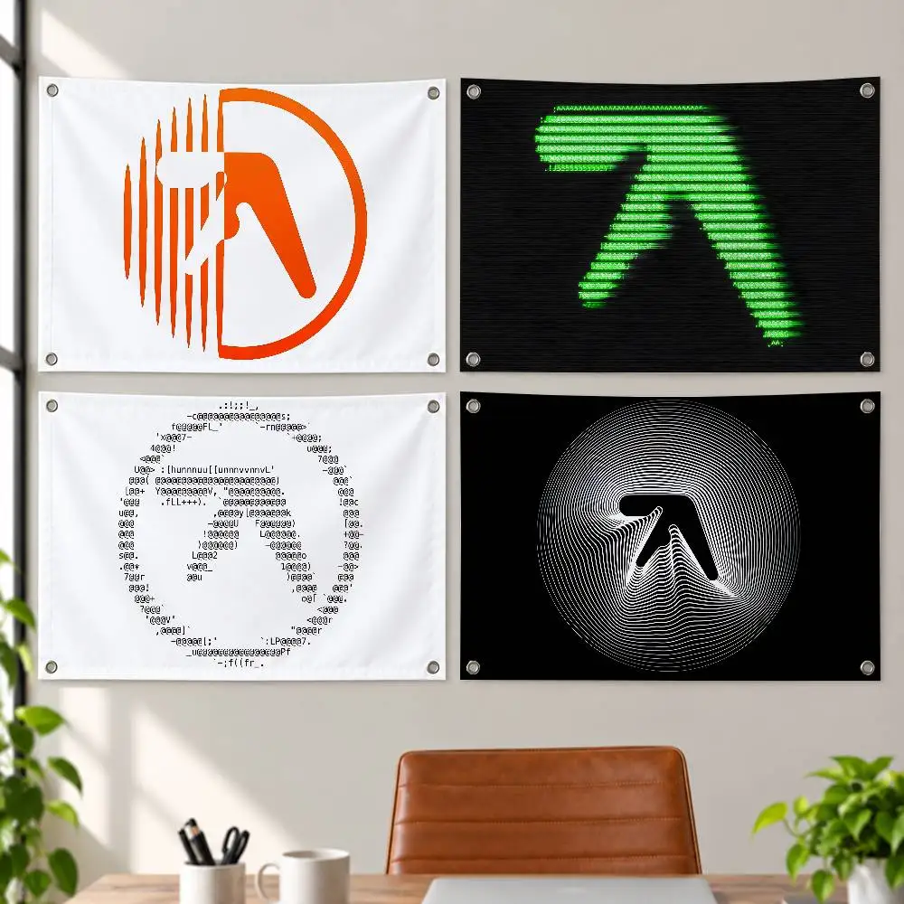 Electronic Music Artist Aphex Twin Aesthetic Wall Tapestry Flag Printed Wall Hanging Living Room Party Outdoor Decor