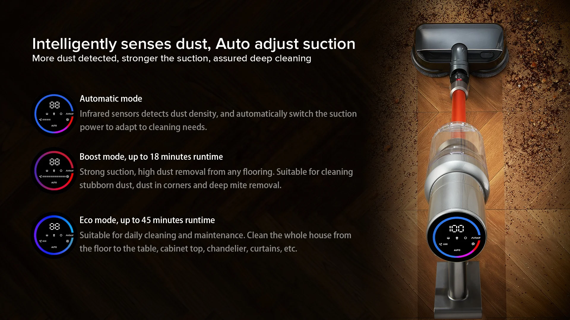 Rechargeable Mopping Machine Cleaning Mop Machine Spin Mop Head Strong Suction 33000Pa