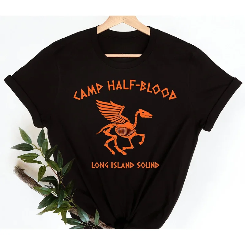 Goth Clothes Camp Half Blood Long Island Sound Skull Anmial Funny Wicca Tshirt Percy Jackson Halloween Women T Shirts