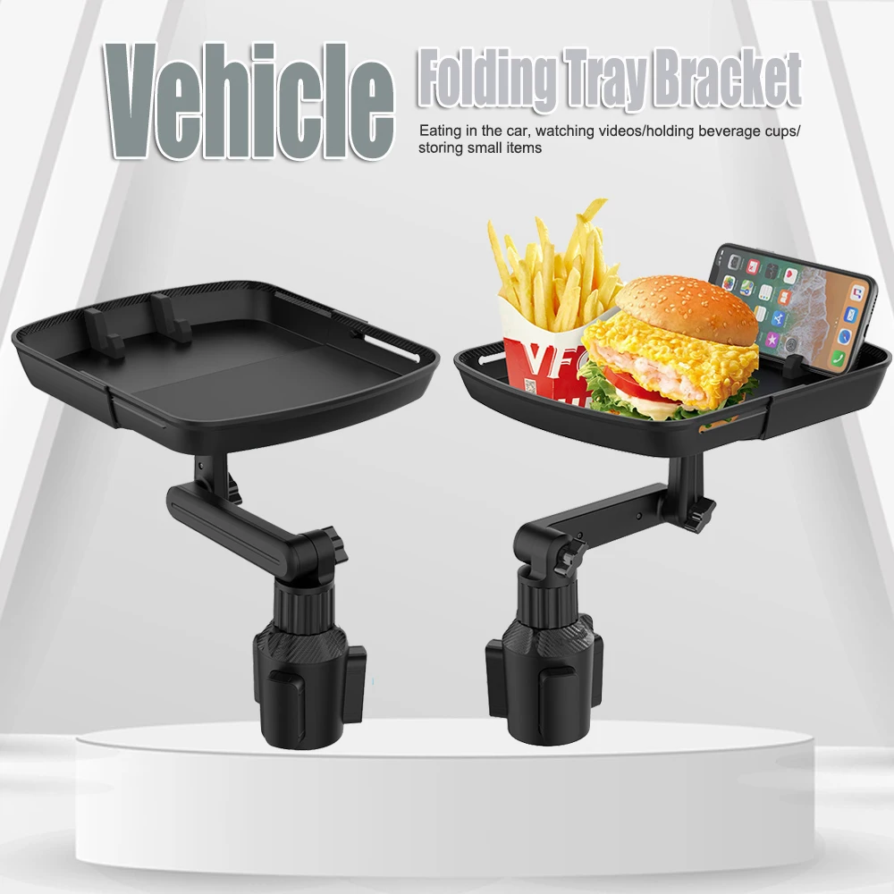 Car Cup Holder Tray Foldable Adjustable Extendable Tray for Eating Drinking Watching Videos 2026 New Hot Sale