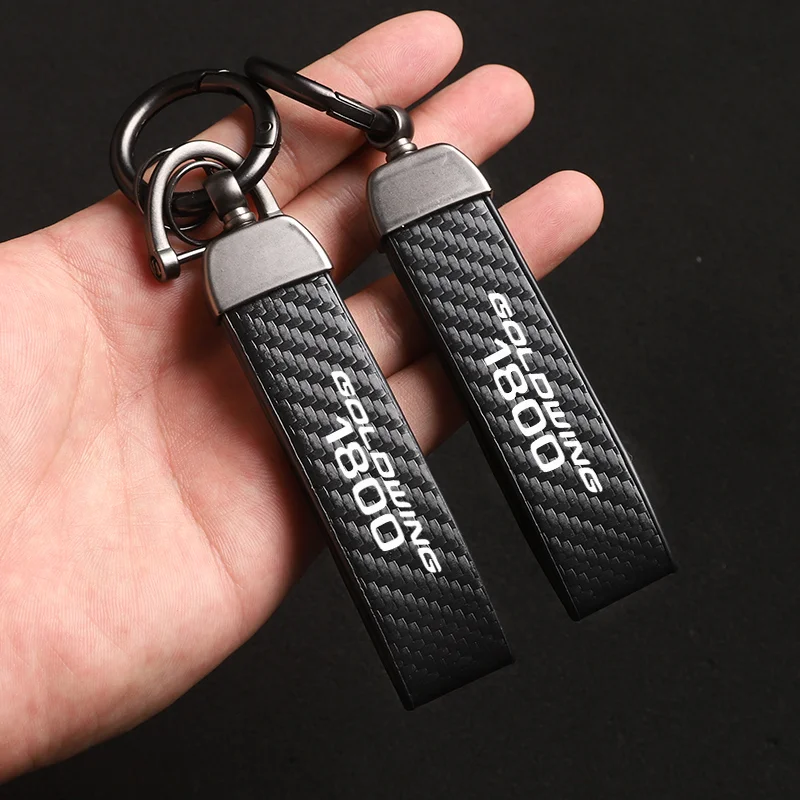 Leather Motorcycle KeyChain High-Grade Carbon Fiber For Goldwing 1800 gl1800 GL1800 KeyChain Accessories