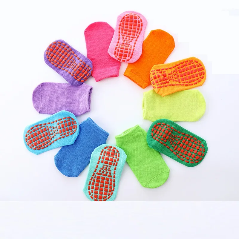 new all seasons girls boys ship boat children solid Glued anti slip socks Lovely kids baby 1-11years non slip sock 5pair/lot