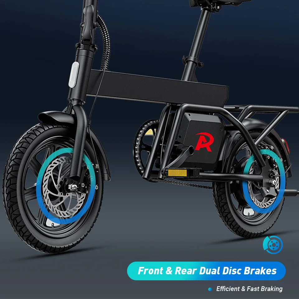 DYU B20 MINI 14 Inch Folding Electric Bike 500W Peak Motor 36V 7.8Ah Removable Battery 20MPH Urban Commuter E-Bike image 6