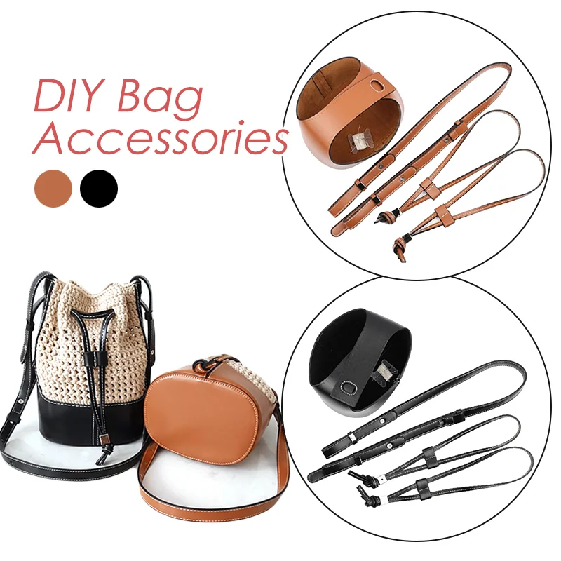 1 Set Crochet Bag Bottom Base Woven Bucket Bag Making Set Handmade Diy PU Leather Shoulder Handbag Crossbody Bags Accessories