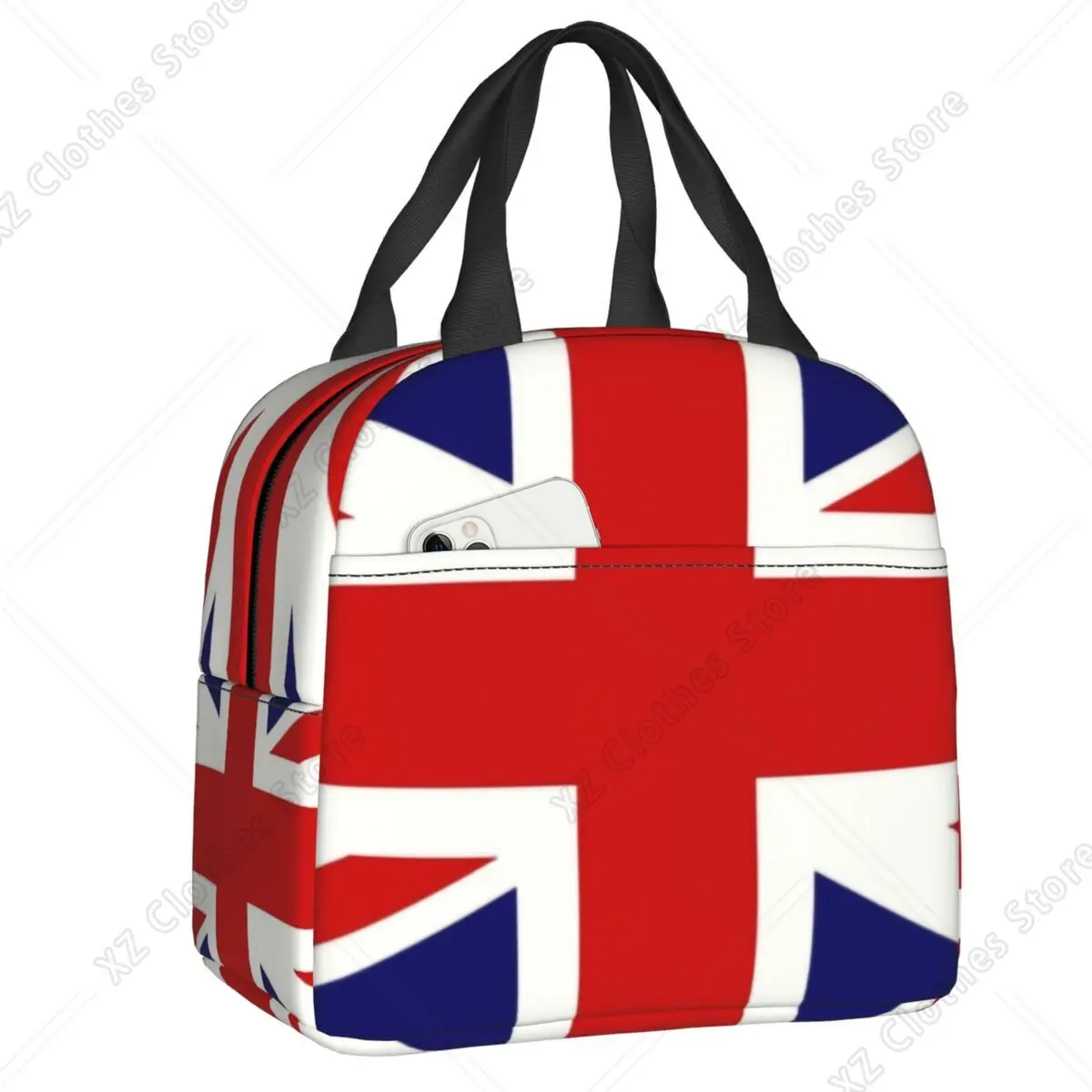 Custom United Kingdom Flag Insulated Lunch Bags for Work School British UK Jack Portable Thermal Cooler Lunch Box Women Kids