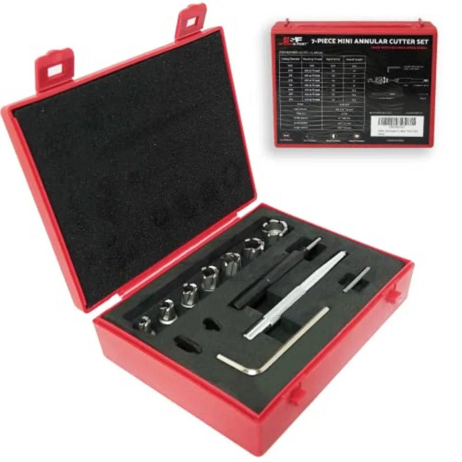 

14-Piece Spot Weld Cutter Kit 7 Spot Weld Drill Bits 3/8" Shank 5/16" to 3/4" Cutting Diameter Spot Weld Removal Tool for Auto