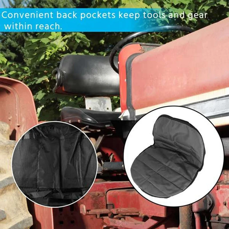 2Set Universal Riding Lawn Mower Tractor Seat Cover Padded Comfort Pad Storage Pouch Medium