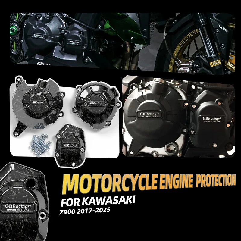 

accesorios moto GBRacing Прецизионные чехлы для двигателя для KAWASAKI-Z900 2017-2025 Крышка импульса сцепления переменного тока Простая установка