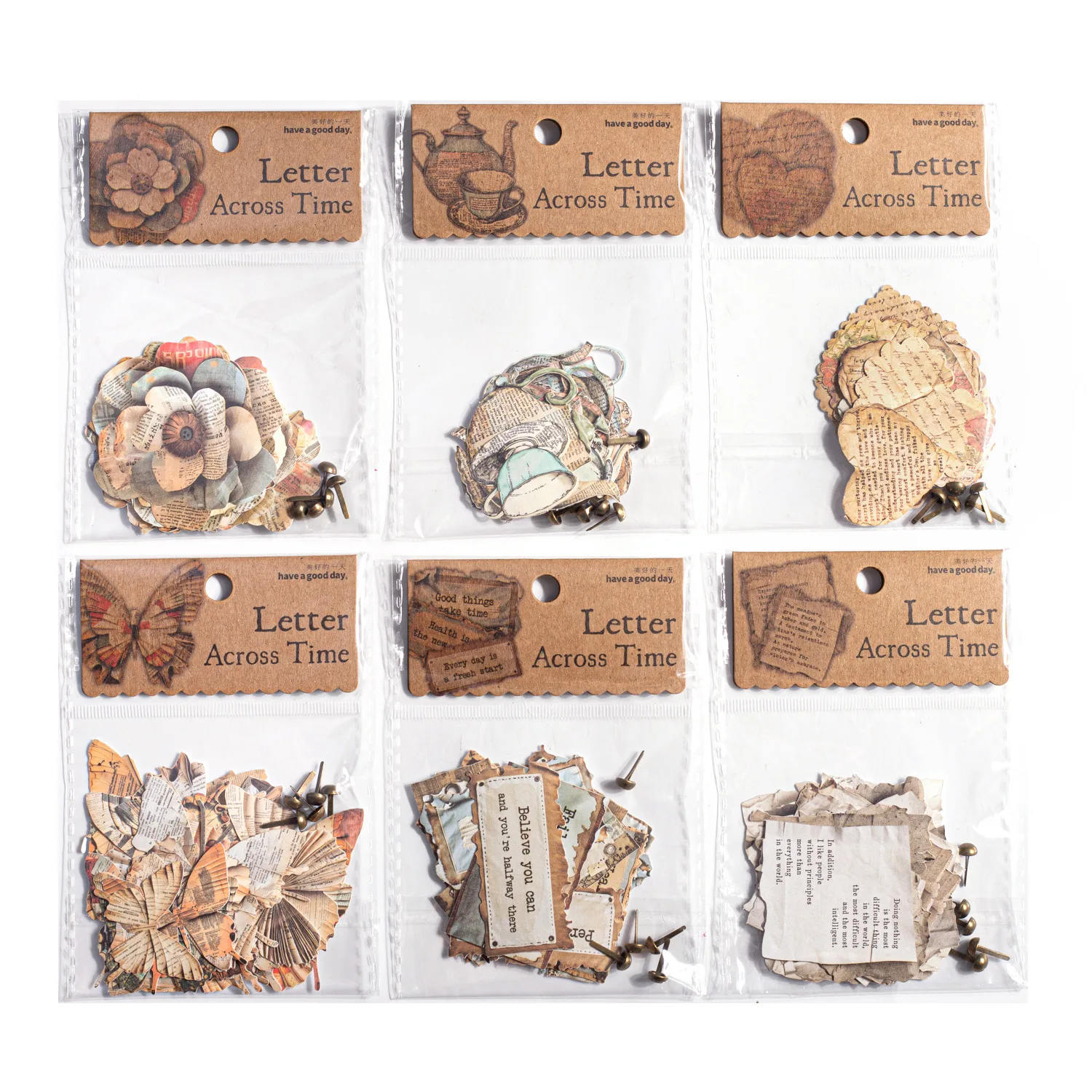 24sets/1lot Kawaii Scrapbook Stickers A letter that transcends time and space Junk Journal Gold Planner Stationery Decorative