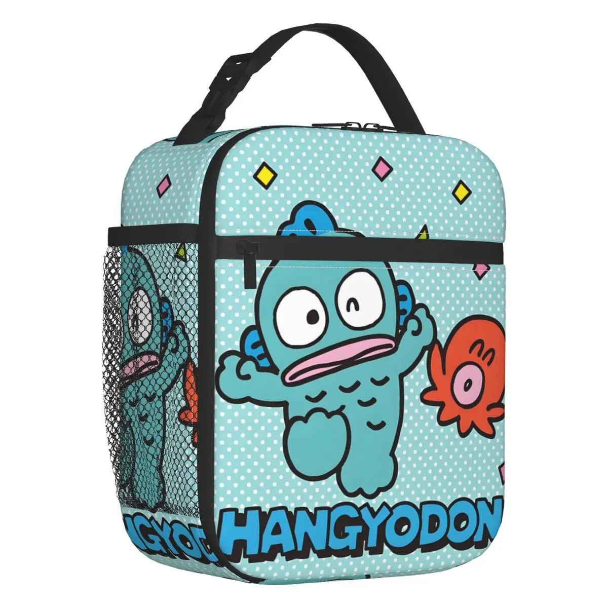 

Custom Kawaii Hangyodon Thermal Insulated Lunch Bag Clown Fish Cartoon Animal Portable Lunch Container Travel Storage Food Box