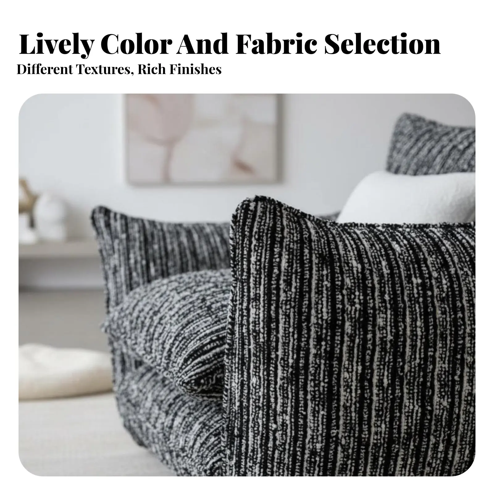 Plush Single-Seater Sofa Modern Minimalist Design Oversized Upholstered Armchair Soft Upholstery Deep Seat Design