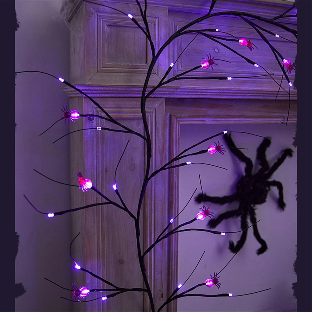 Imagem -03 - Ramos de Árvore de Natal Rattan Halloween Abóbora Lâmpada Bateria Usb Alimentado Led String Luz para Casa Festa de Casamento Decoração