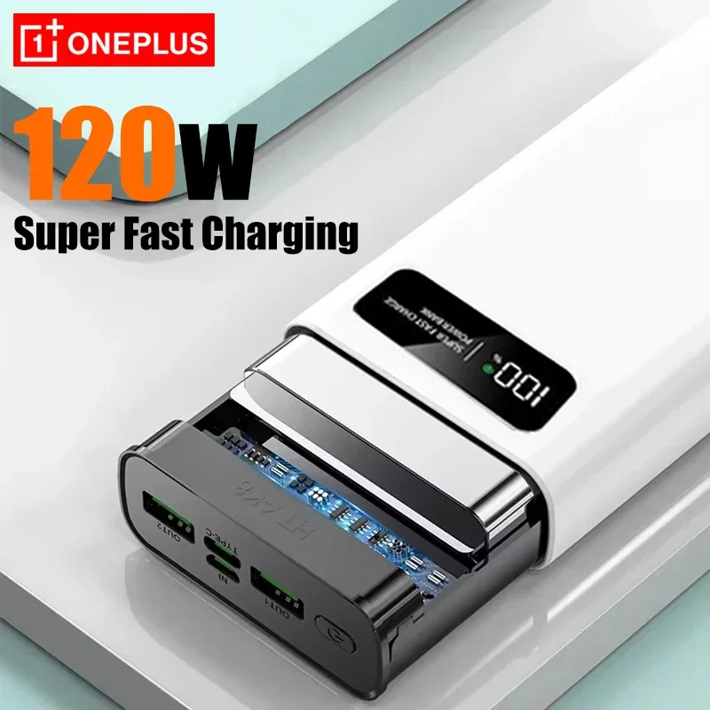 OnePlus 200000mAh LED Digital Display Power Bank High Capacity 120W Super Fast Charging Portable External Battery For IPhone NEW