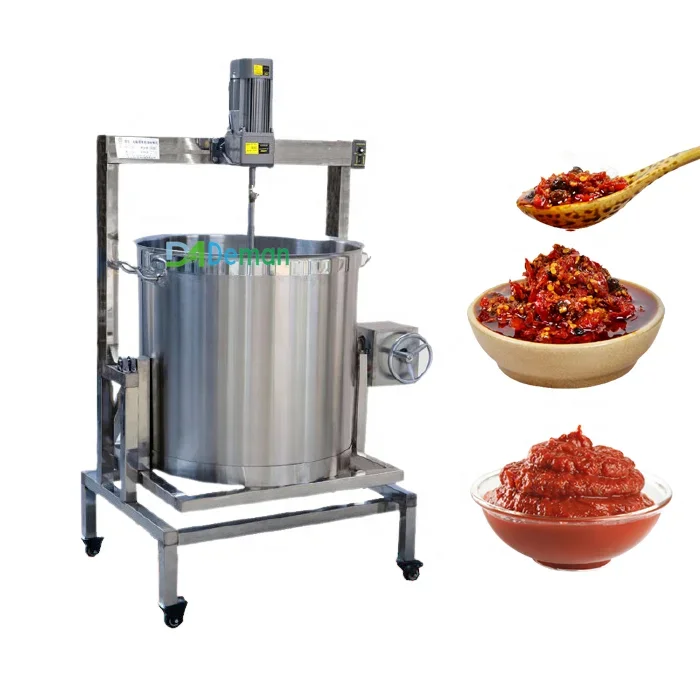 Máquina de cocina de salsa de Gas de 20L con mezclador, olla para freír salsa de soja y carne, relleno de pasta de frijol rojo, olla de cocina de pastelería