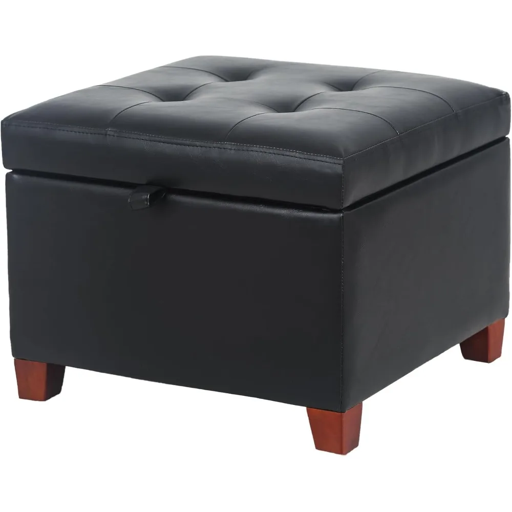 

Square storage ottoman, small ottoman for sofa, imitation leather fabric ottoman cube, suitable for entrance bedroom living room