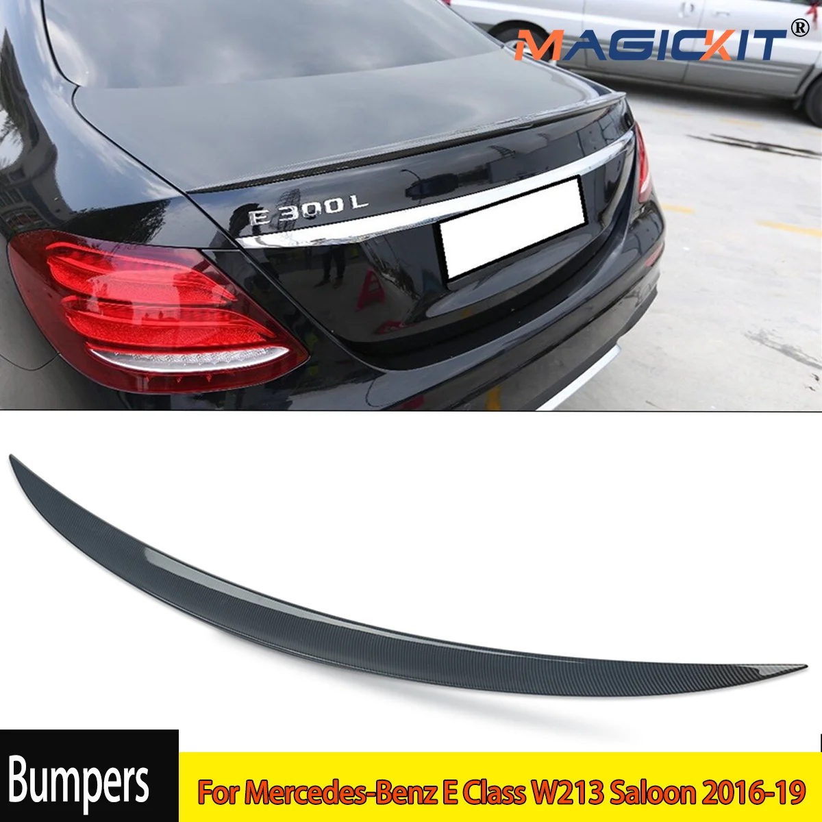 For Mercedes-Benz E Class W213 Saloon 2016-19 AMG Style Rear Spoiler Carbon Look