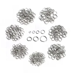 200pcs 304 Stainless Steel Open Jump Rings Findings Multi Size  Silver Color Jump Rings For Necklace Earrings Jewelry Making