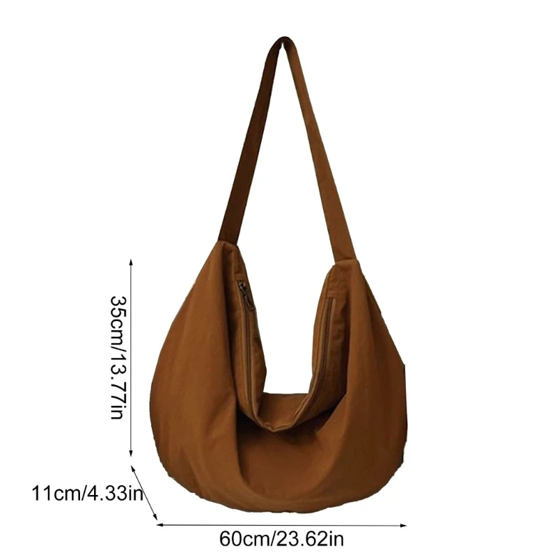 Women Dumplings Bag Large Capacity Shoulder Bag Casual Crossbody Bag Japanese Style Messenger Bag for School Shopping