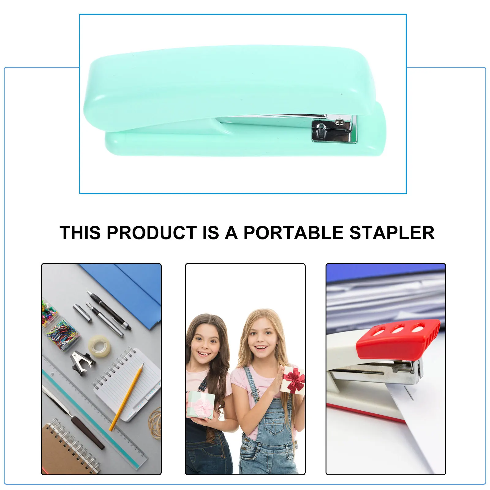 

Student Office Multi-Function Stapler Green Open Binding Mechanism Hand Injury Prevention Long Lasting Performance Desk