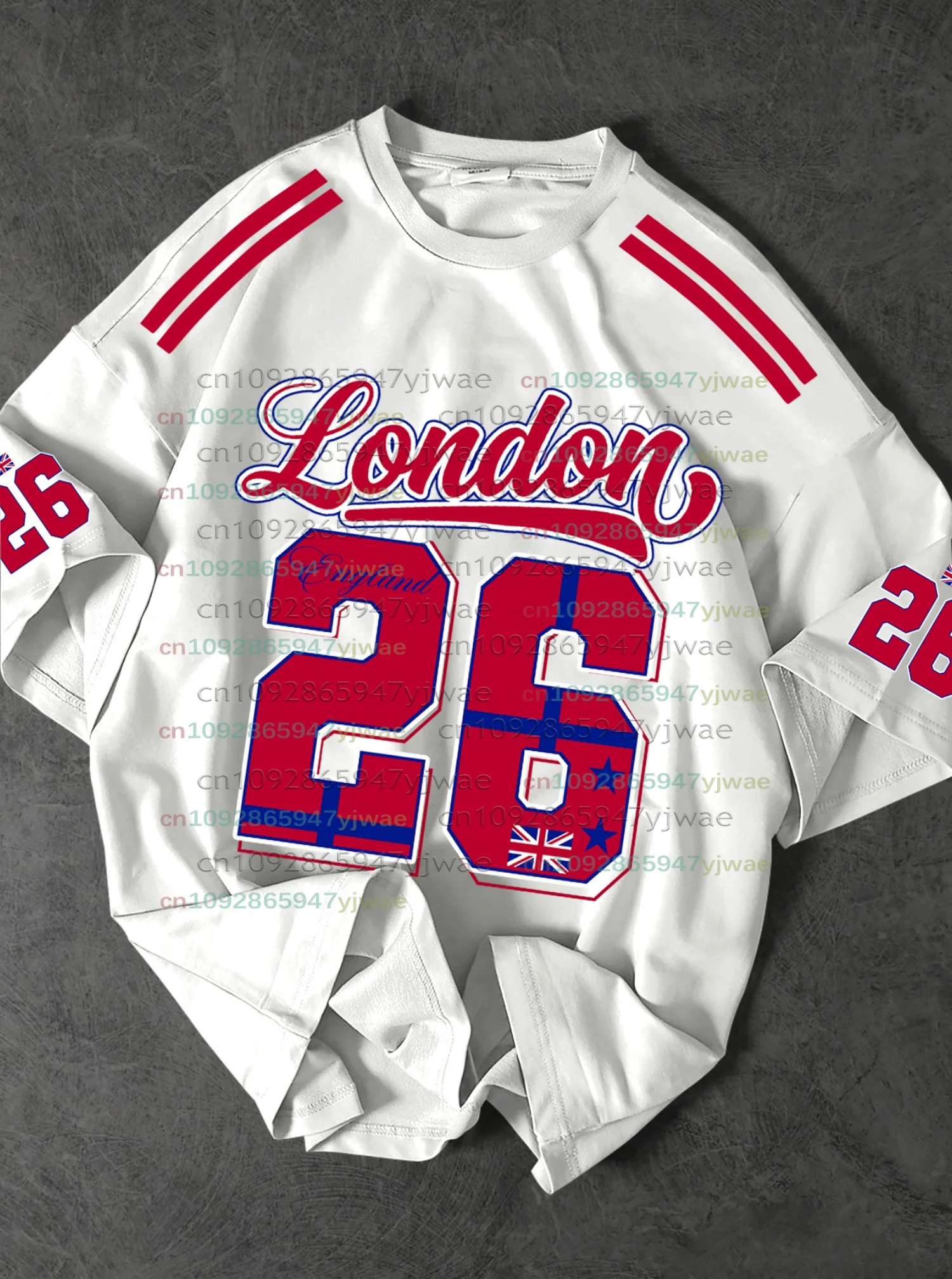 2026 Summer New men LONDON 26 Personality American Casual Digital Print T Shirt Summer Women Beach Short Sleeved Surfing T-shirt