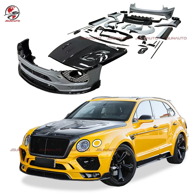 

Подходит для Bentley Bentayga Facelift MSY Стиль Широкие колесные арки Комплект кузова для 16-19 лет Bentayga Передний задний бампер из углеродного волокна