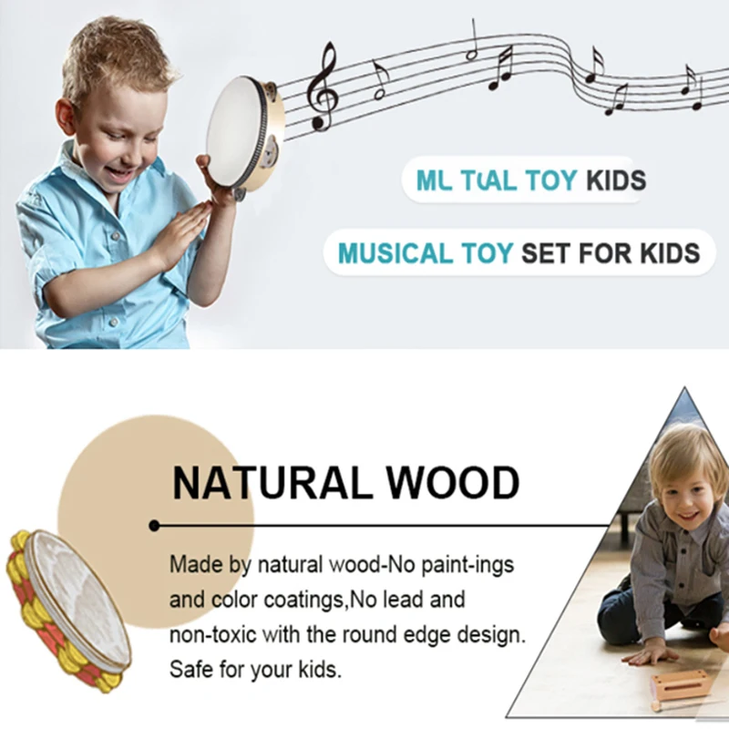 Wooden Music Set Percussion Kids Musical Instruments Unique Play Toddler Musical Instruments for Kids Musical To