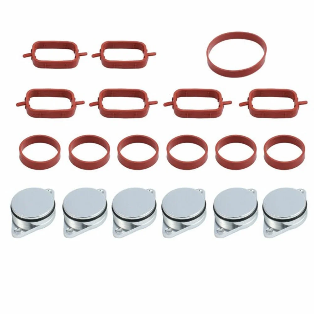 

Set of 6 x 33mm OEM design by aluminum For BMW Swirl Flap Blanking Plates seal with intake manifold gasket 6 cylinder