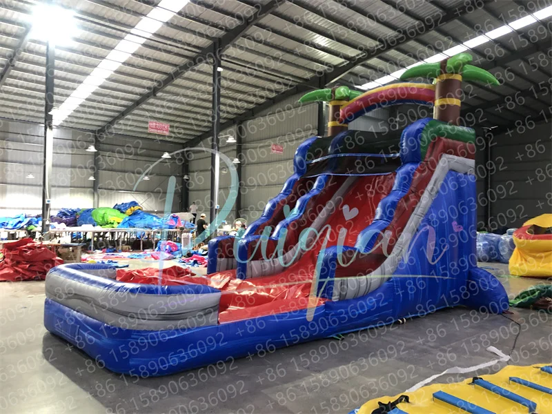 Aufblasbare Hüpfburg für den Garten mit Pool und individuell anpassbaren, heiß begehrten Kinderspielgeräten für Partys