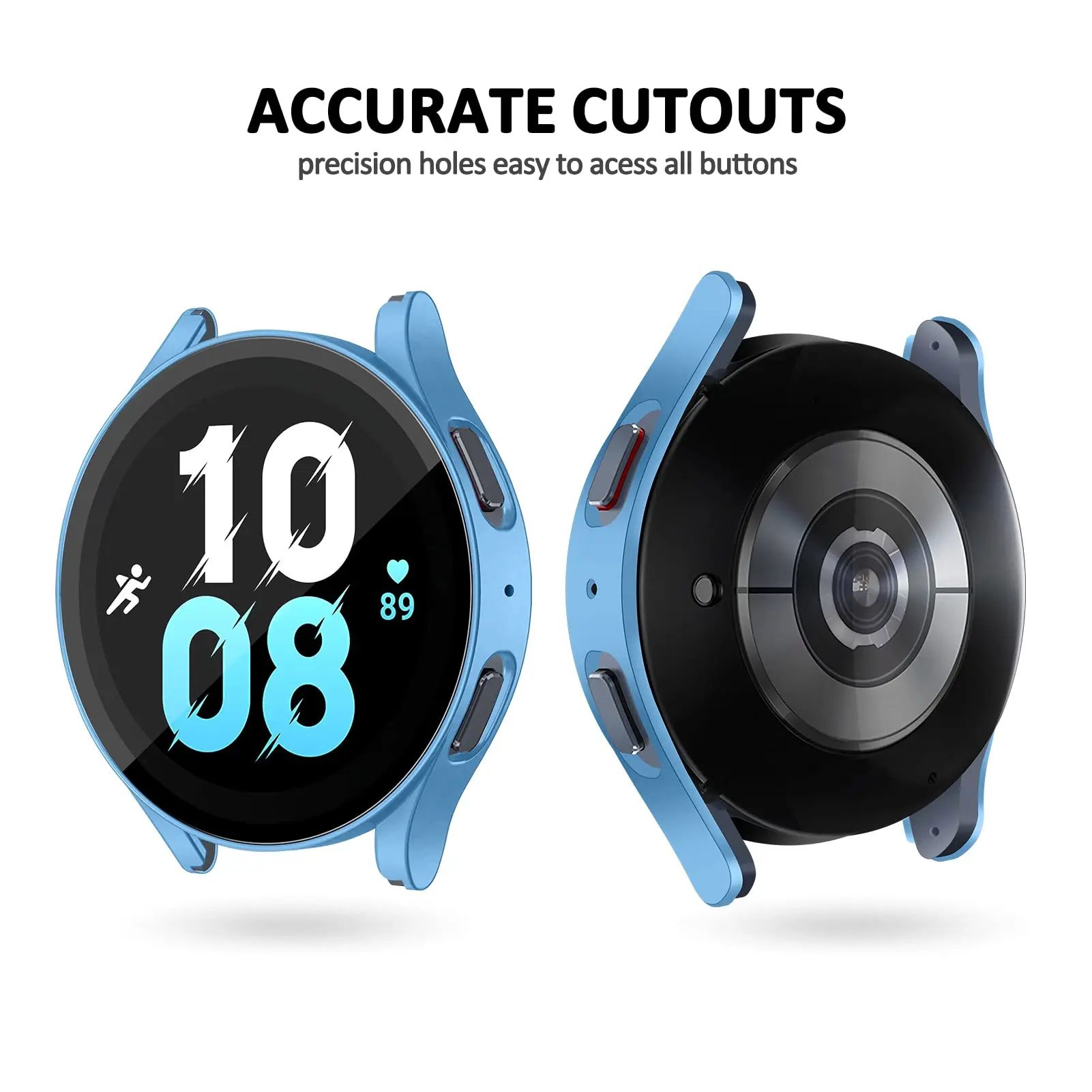 Glass+Case for Samsung Galaxy Watch 4/5/6 40mm 44mm PC Matte Protective Bumper Shell Galaxy Watch 6 44mm 40mm Protector Cover