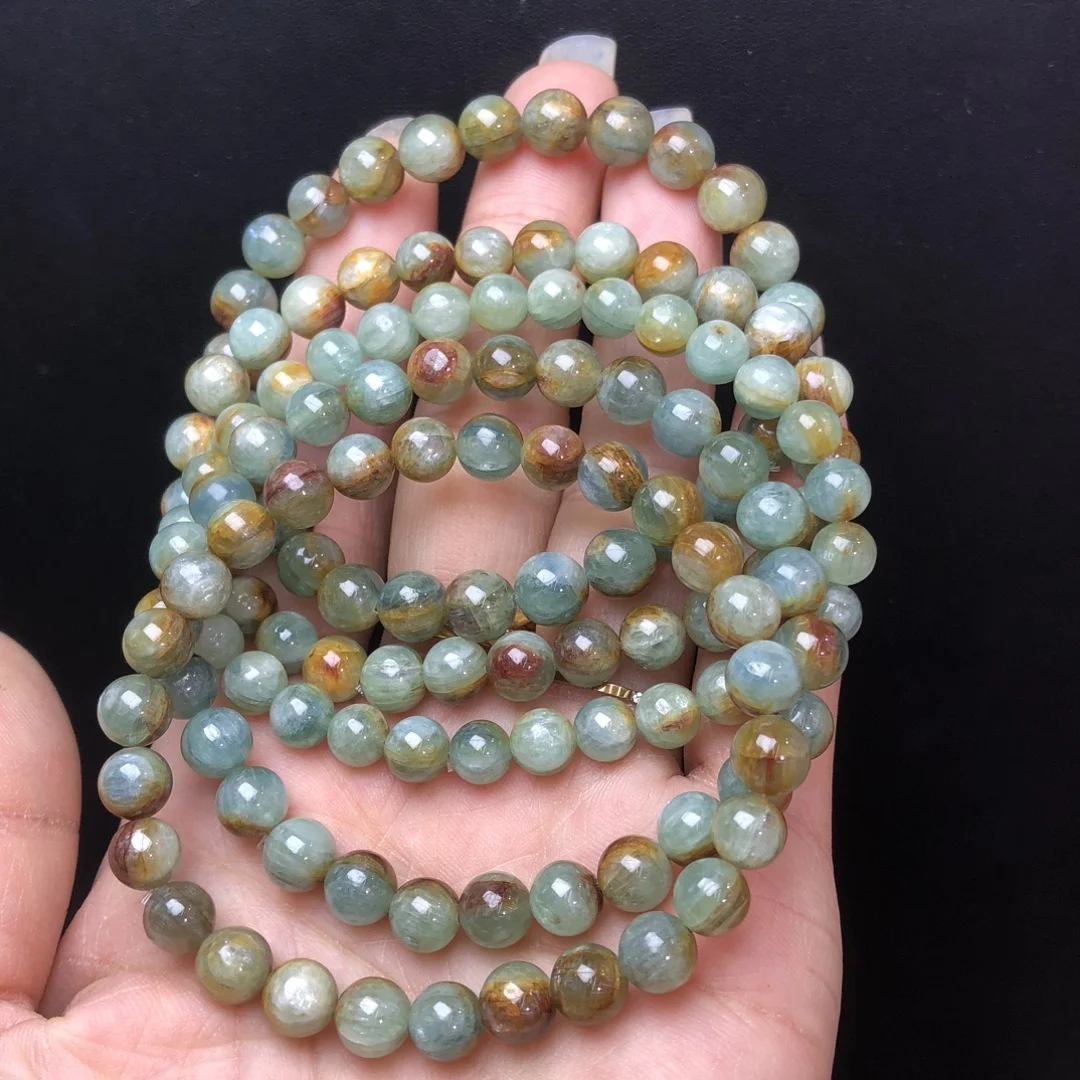 

7MM Natural Green Kyanite Quartz Bangle Women Beautiful Colorful Crystal Energy Healing Fashion Gemstone Jewelry Gift 1PCS