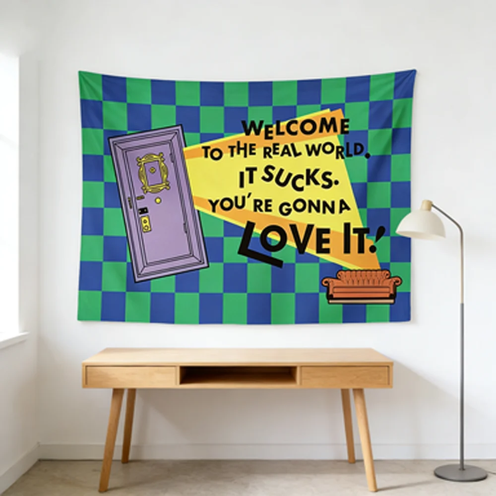 Friends TV Show Tapestry Wall Hanging Decor Sofa Bedhead Living Room Background Merchandise Unique Home Decor