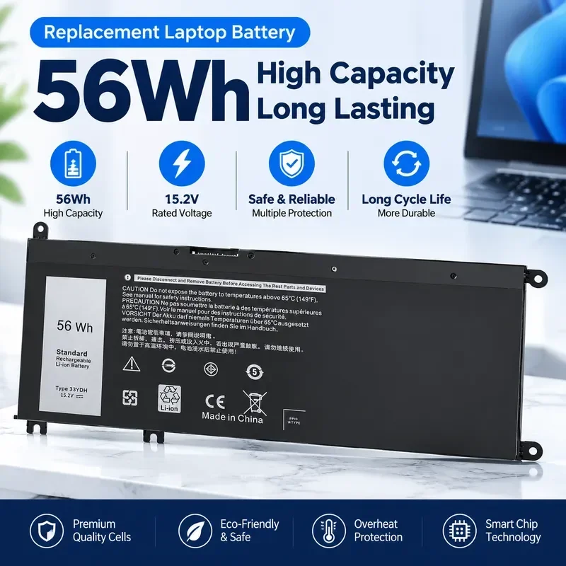 [NEW] 33YDH Laptop Battery For Dell Inspiron 13 7353 7778 7779 P80G