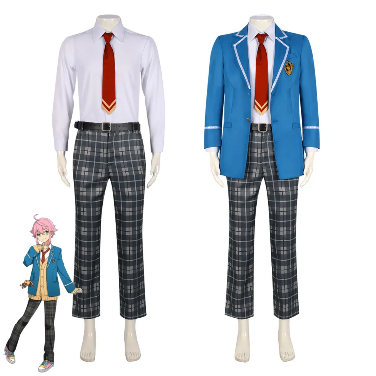 لعبة فرقة النجوم Akehoshi سوبارو Hidaka Hokuto Yuuki Makoto Isara Mao تأثيري حلي اليابانية الأزرق زي مدرسي التعادل coscos