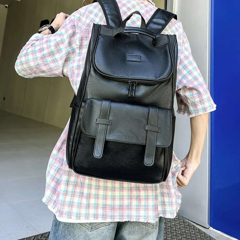 

Retro Large-Capacity Backpack, Unisex, Fashionable, Trendy, Casual Travel Computer Backpack, Student School Bag