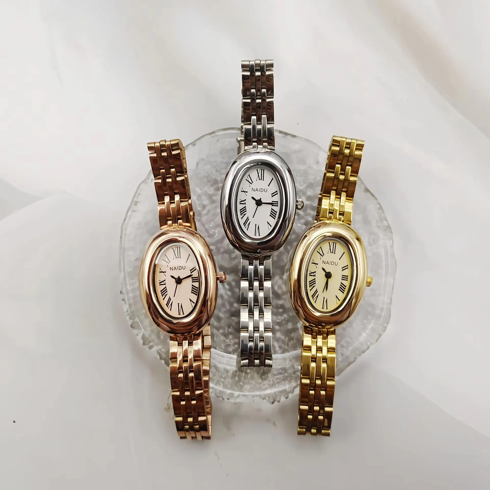 2025 New Oval Beautiful Ladies Watches with Stainless Steel Strap for Girl Student Quartz Minimalist Women Wristwatches Hot Sale