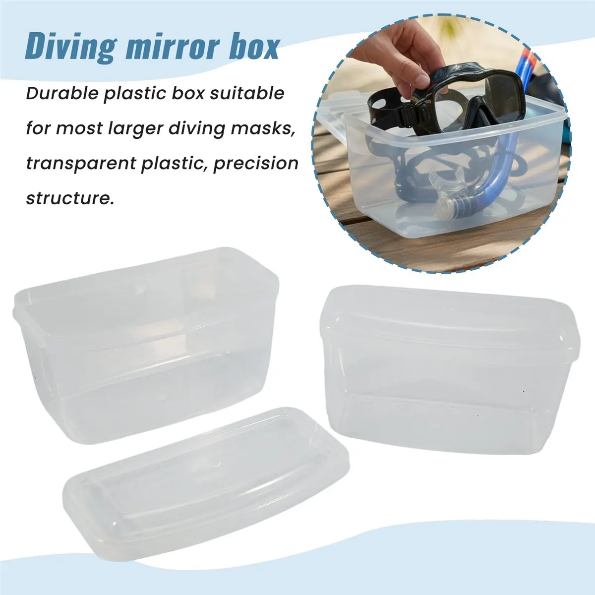 Sports 2Pack Scuba Mask Box Diving Snorkel Mask Storage Case Pressure-Proof Dust-Proof Case