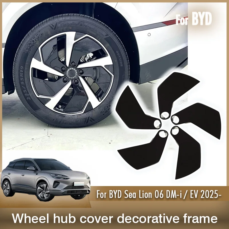 For BYD Sealion Sea Lion 06 DMi EV 2025 Car Wheel Hub Cover Hubcap Wheel Rim Decorative Cover frame Exterior Accessories Kit
