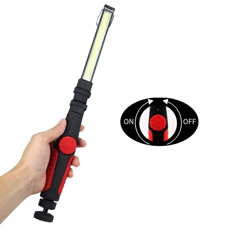 LED Flashlight COB Work Light USB Rechargeable 360° Rotate Folding Inspection Lamp Camping Lantern for Outdoor Car Repairing