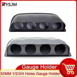 52MM Universal Car Gauge Pod Universal Black 1/2/3/4 Holes Gauge Holder 2 Inch Plastic Carbon Fiber Black Holder Fixed Bracket