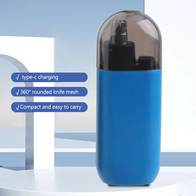 ماكينة قص الأنف الكهربائية المحمولة القابلة لإعادة الشحن عبر USB، بطارية ليثيوم 150 مللي أمبير في الساعة، تصميم مدمج صغير، واجهة USB للشحن السريع