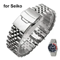 For Seiko Solid Stainless Steel Band 20mm 22mm Men Sports Strap srpd skx007/skx009 SRPD63K1 Super-O jubilee Curved End bracelet