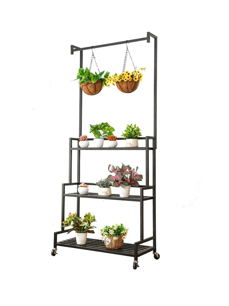 

Customized multi-layer flower racks, floor to floor stepped with wheels, household balconies, outdoor courtyards, succulent plan