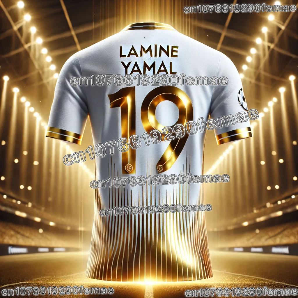 أحدث تصميم AI الأصلي لامين يامال الفاخرة التذكارية عالية الجودة قميص رياضي يوميا مريح لكرة القدم