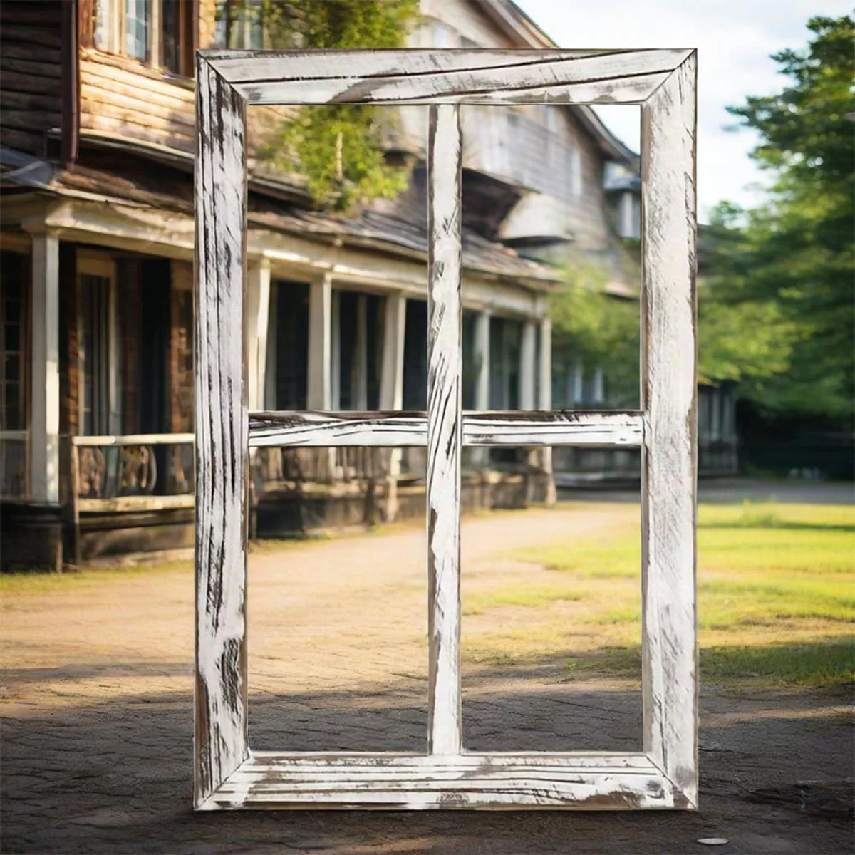 

Rustic Window Frame Wall Decor, Vintage Farmhouse Country Window Wall Hanging Bedroom Decoration, Not Applicable to Pictures