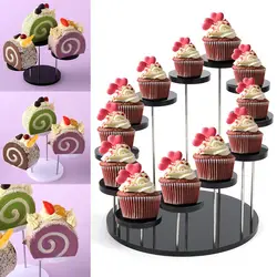 Acrylic Display Stand Jewelry Organizer Showcase Cupcake Stand Cake Dessert Storage Rack Holder Party Decor