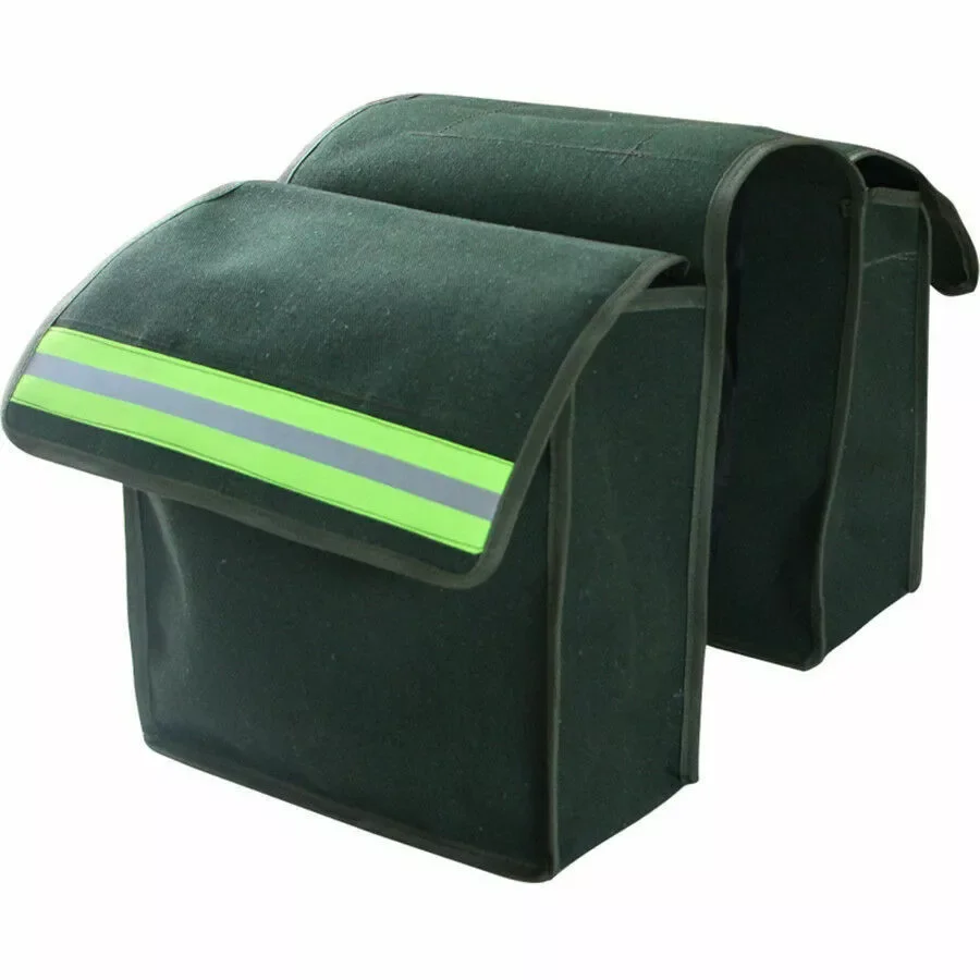 

Bikes Green Motorcycle Canvas Luggage Pannier 2 Pcs Saddle Bags Detachable