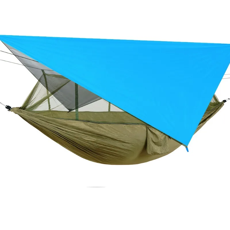 Camping Adult Hanging Hammocks Tent Outdoor Furniture Swing Mosquito Net Waterproof Survival Hammock With Inflatable Mat