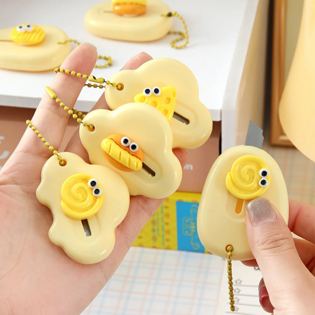 سكّين متعدّد الاستخدامات صغير الجبن لطيف صندوق القاطع قابل للسحب المحمولة فتاحة الكرتون ورقة قطع أداة القرطاسية مدرسة مكتب المورد #4